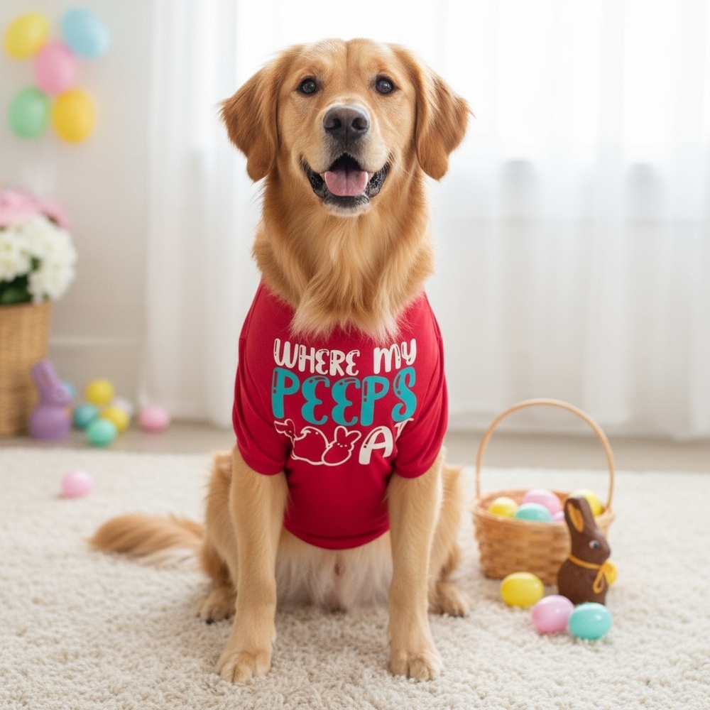 Vibrant Pink Dog T-Shirt - Where My Peeps At?